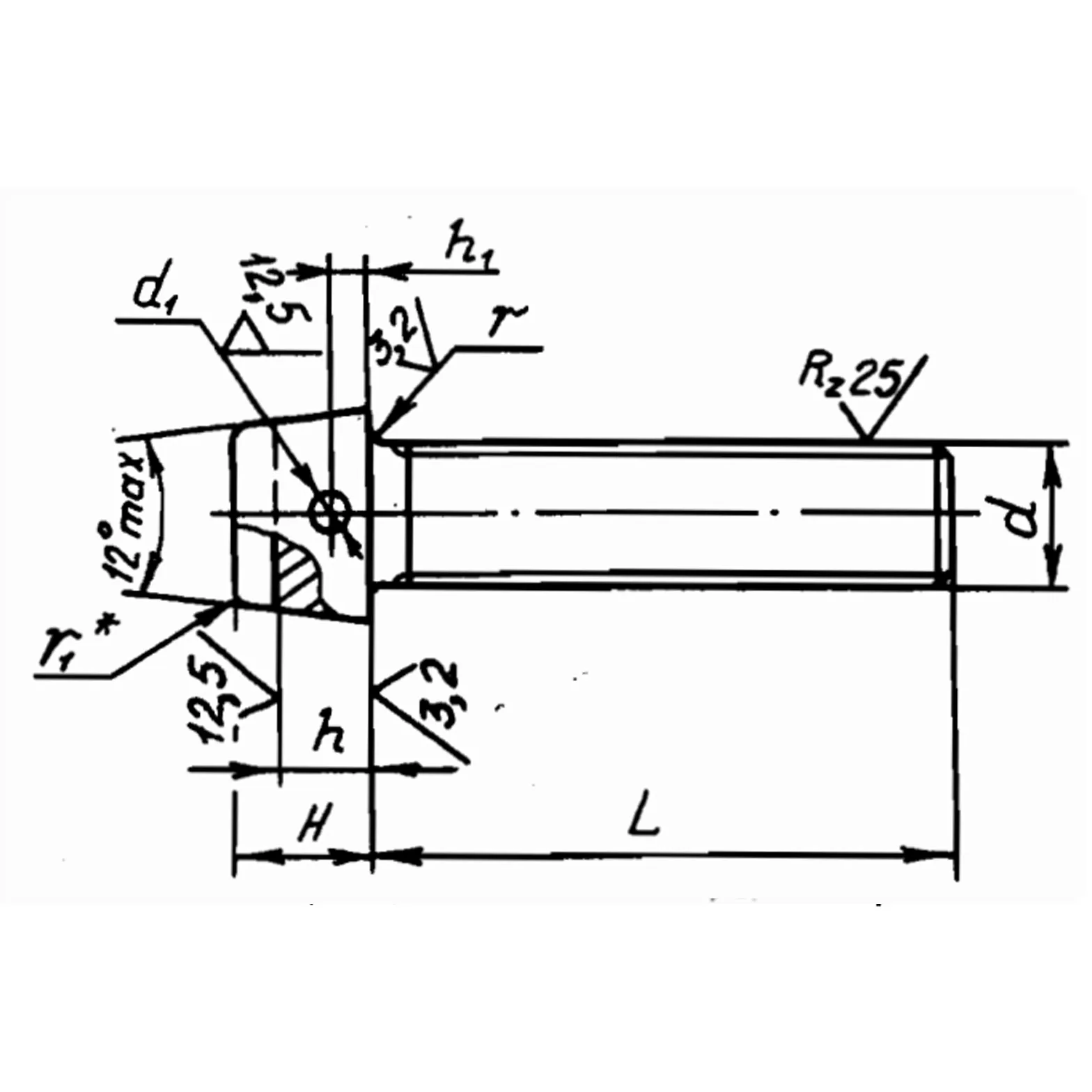 Винт с цилиндрической головкой и отверстием для контровки в головке ОСТ 1 31521-80