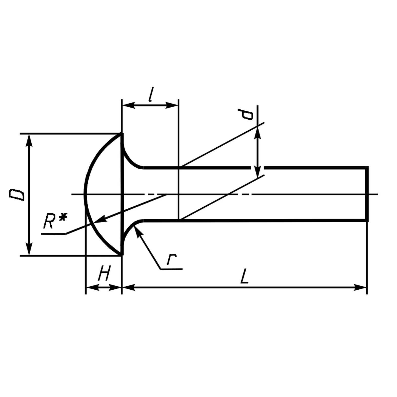 Заклепка стальная с полукруглой головкой ГОСТ 10299-80