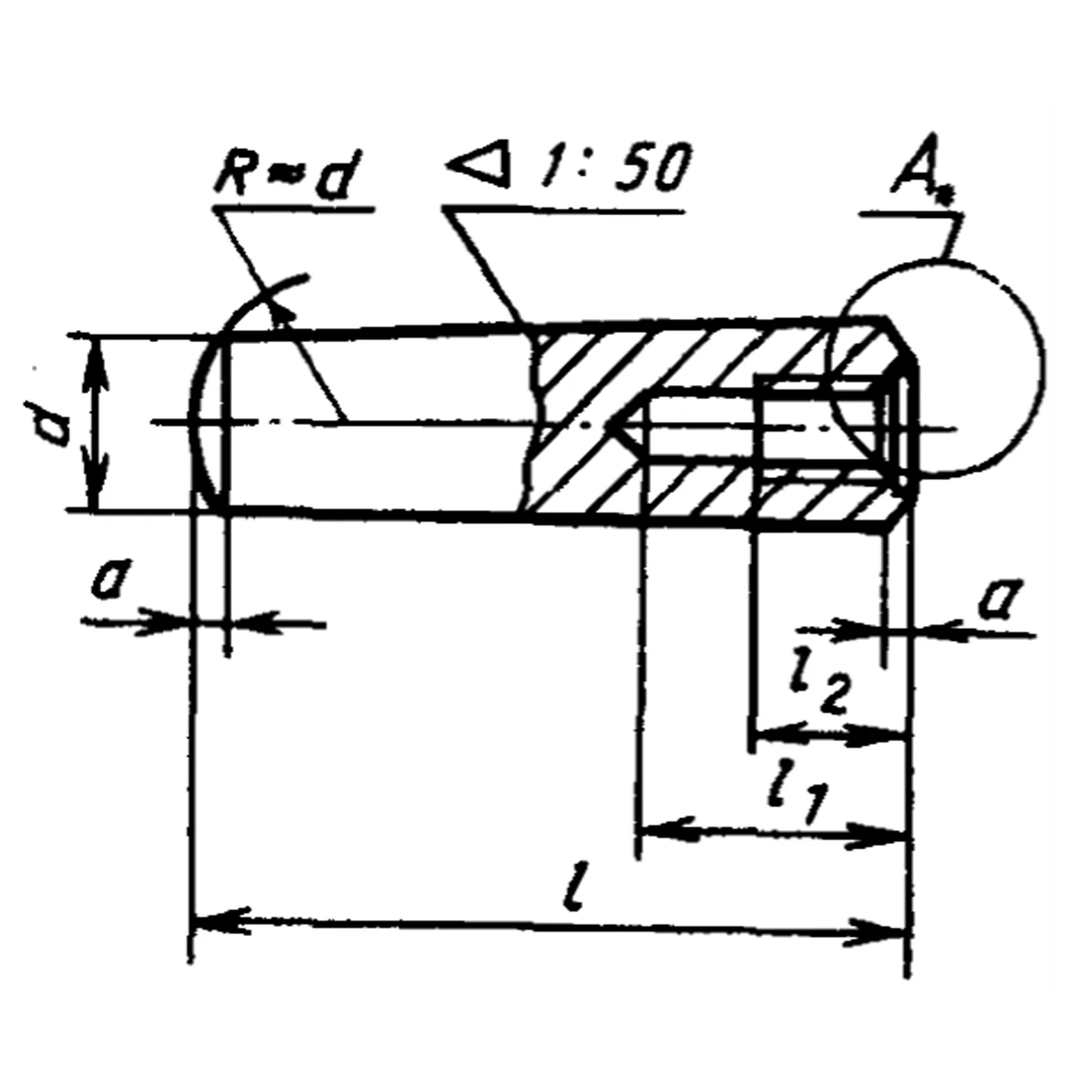 Штифт конический с внутренней резьбой незакаленный ГОСТ 9464-79