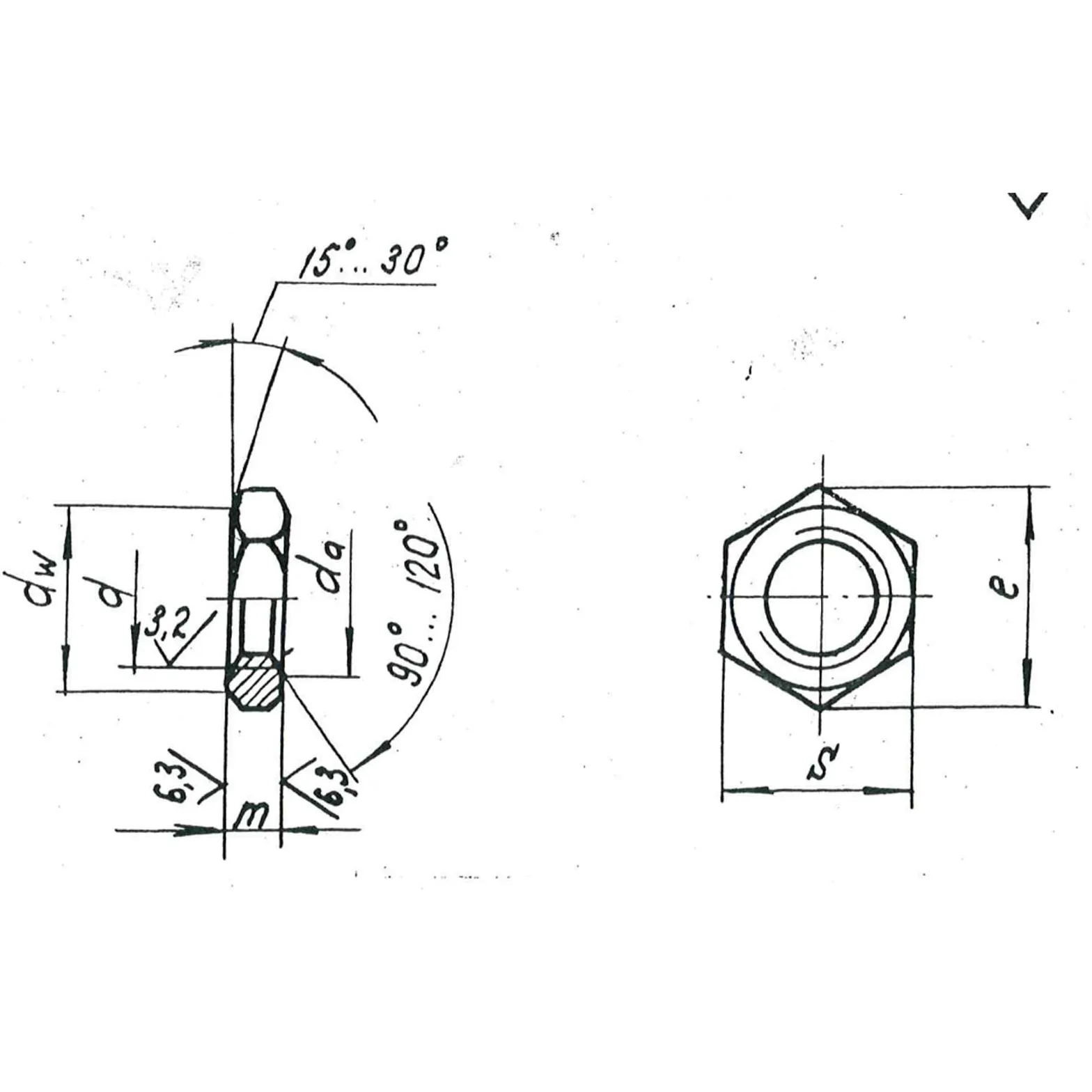 Гайка шестигранная особо низкая с уменьшенным размером "под ключ" с мелкой метрической резьбой ОСТ 4Г 0.893.012-81